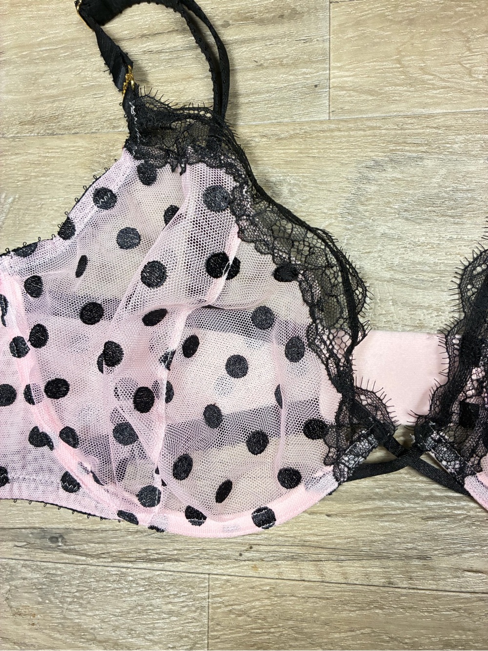 Victoria Secret Polka Dot Sheer Unlined Demi Lace Bra - Picture 3 of 10